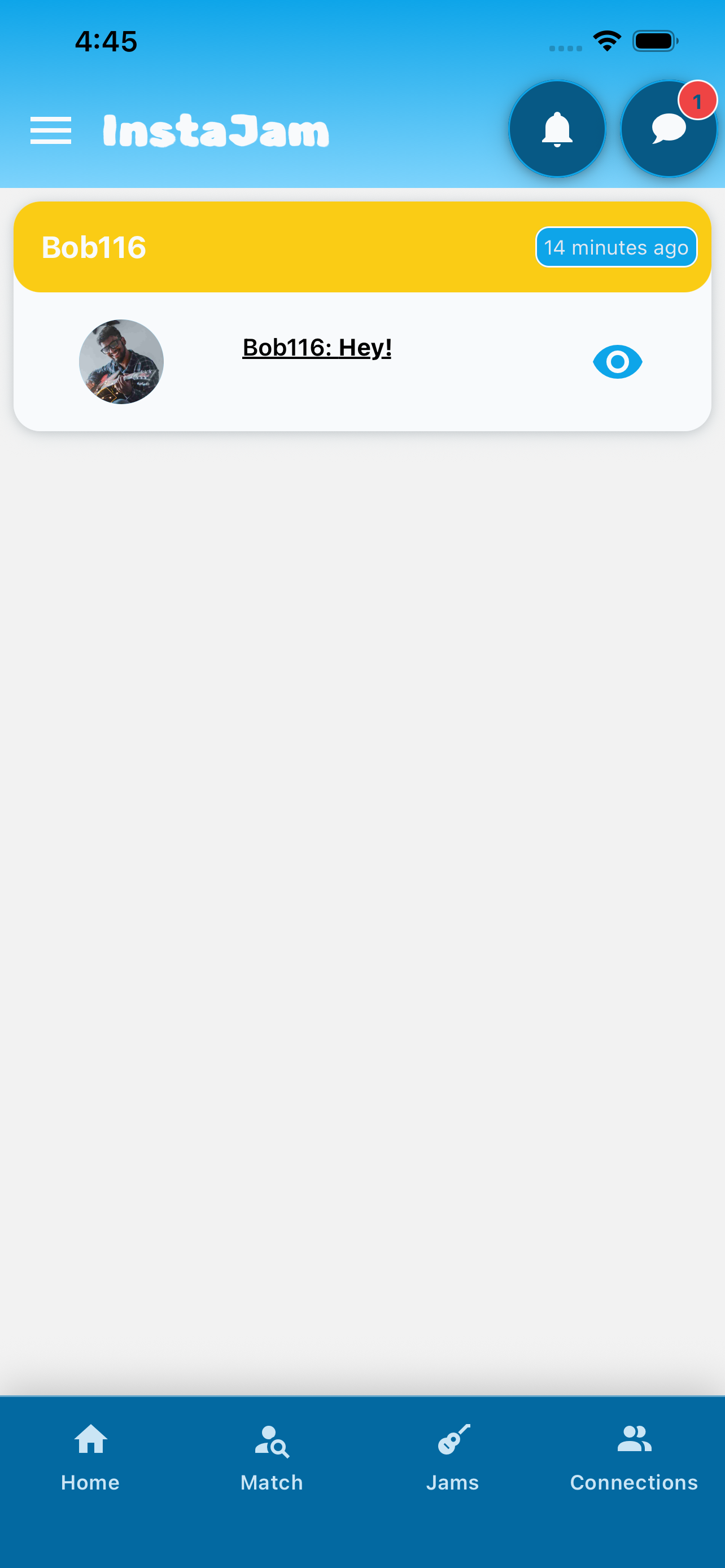 InstaJam real-time chat and direct messages with connections